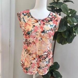 The Limited floral short-sleeve blouse